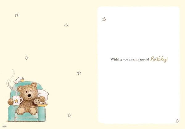 Uncle birthday card - bear and comfy chair