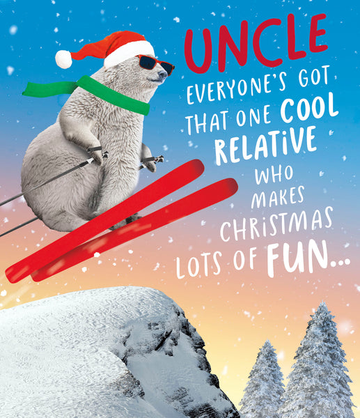 Uncle Christmas card - funny polar bear