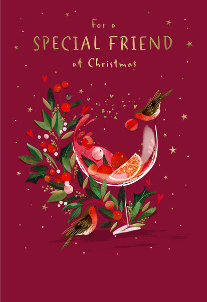 Special friend Christmas card - Christmas drinks