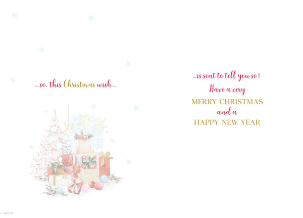 Niece Christmas card - Christmas tree and presents