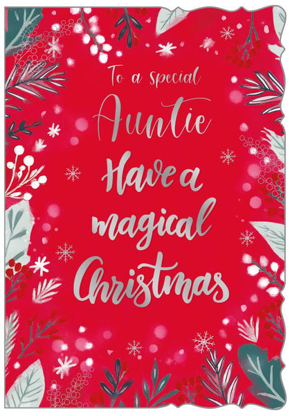 Auntie Christmas card - Christmas flowers