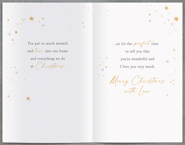 Luxury Wife Christmas card - Laser cut  design