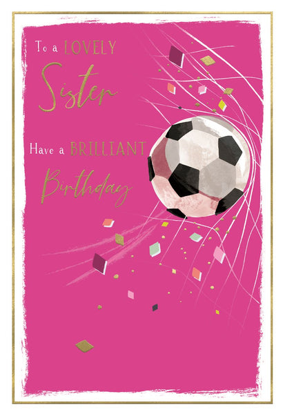 Sister birthday card - football
