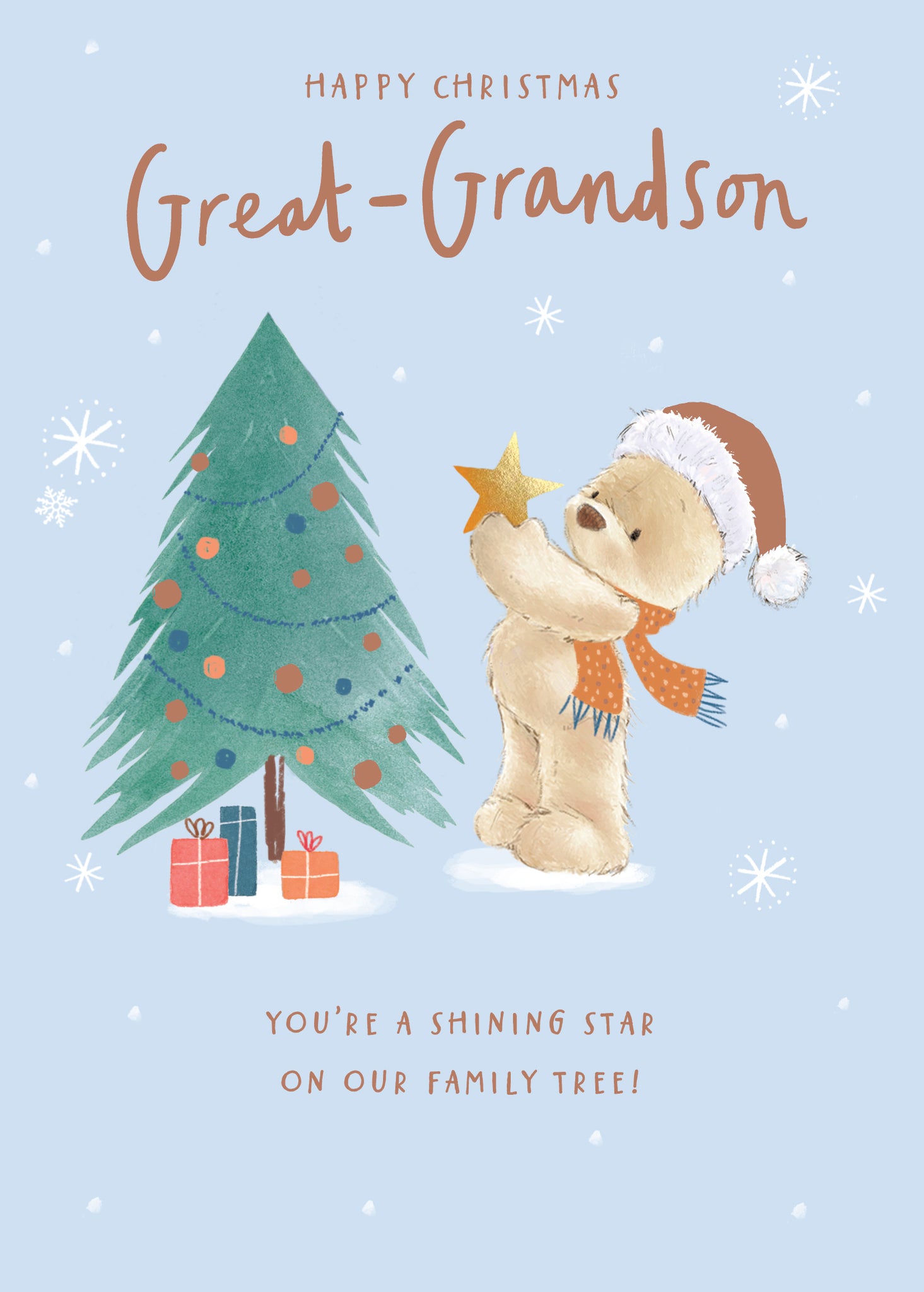 Great Grandson Christmas card - cute bear