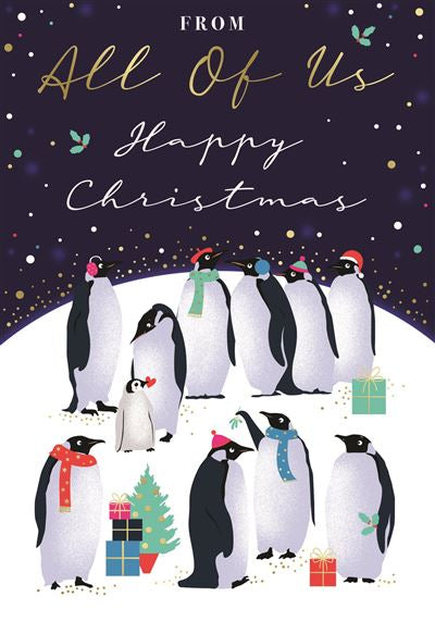 From all of us Christmas card- Xmas penguins