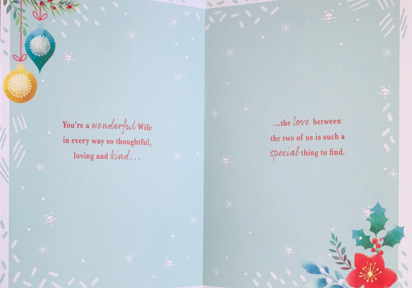 Wife Christmas card - Sentimental verse
