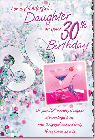 Daughter 30th birthday card- long loving verse