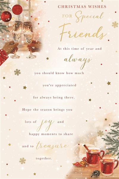 Special Friends Christmas card- sentimental verse