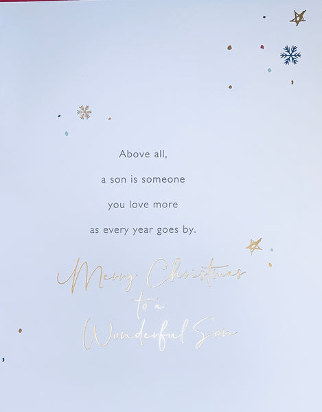 Son luxury Christmas card - sentimental verse