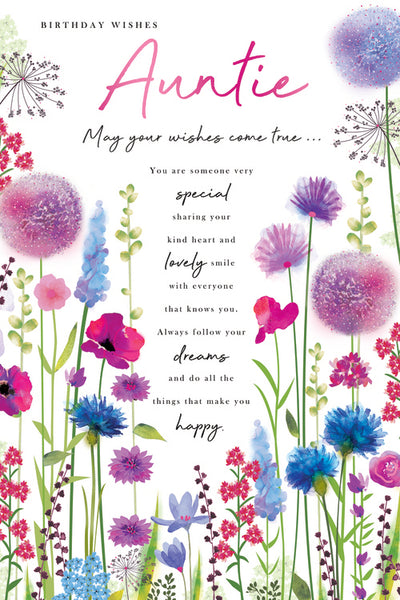 Auntie birthday card - sentimental verse
