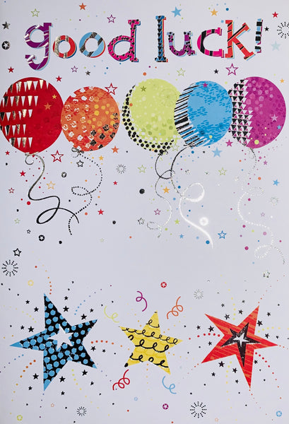 Good luck card- stars and balloons