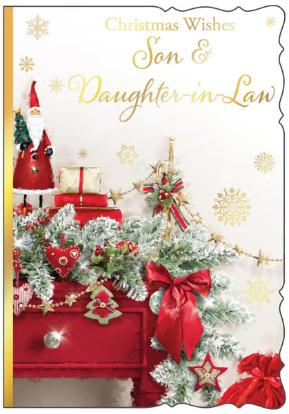 Son and Daughter-in-law Christmas card - festive home