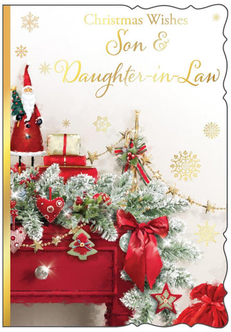 Son and Daughter-in-law Christmas card - festive home
