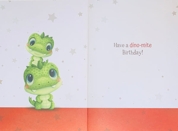 Daddy birthday card - cute dinosaurs