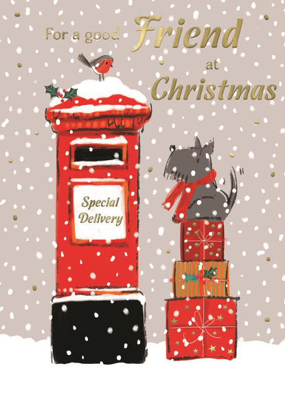 Good friend Christmas card - cute dog