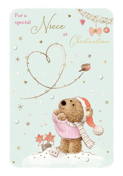 Niece Christmas card - cute bear