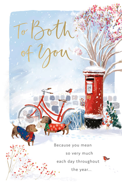 To both of you Christmas card - festive scene
