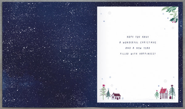 Across the miles Christmas card- globe