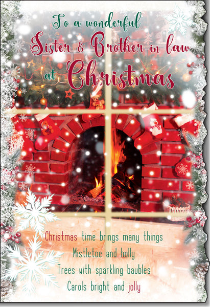 Sister and Brother-in-law Christmas card - sentimental verse