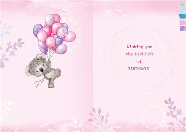 Granddaughter birthday card- cute bear