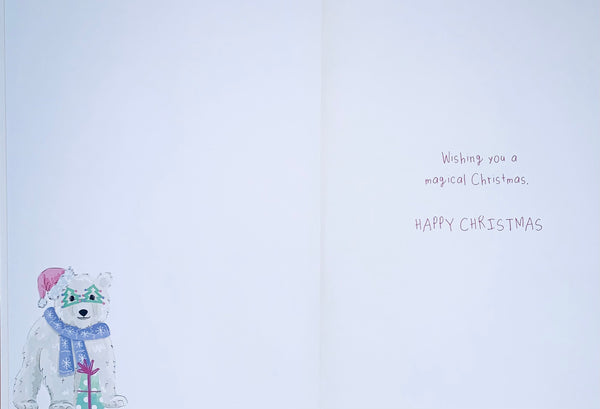 Niece Christmas card - cute polar bears