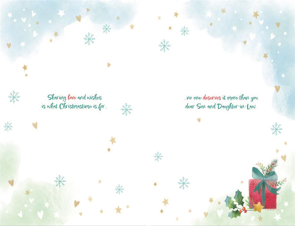 Son and Daughter-in-law Christmas card - festive celebrations