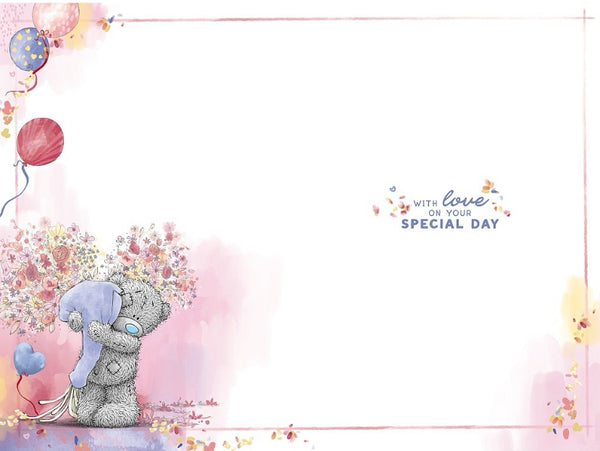 Me to you Mum birthday card - bear with flowers