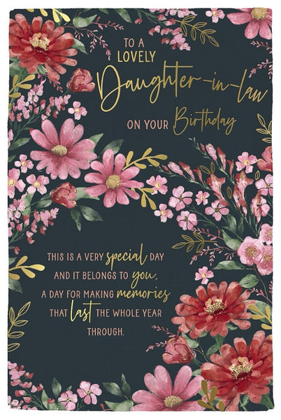Daughter in law birthday card - birthday flower