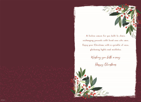 Sister and Partner Christmas card - Xmas gifts and stockings