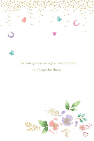 Special couple weddding day card - cake and celebration