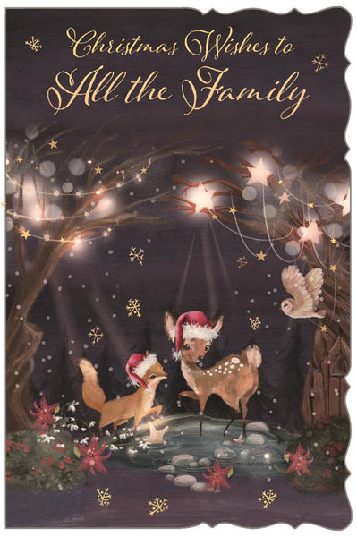 To all the family Christmas card- cute reindeer
