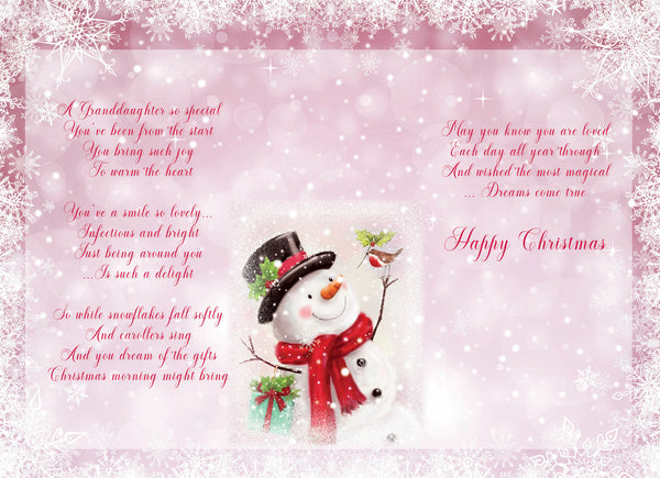 Granddaughter Christmas card - loving verse