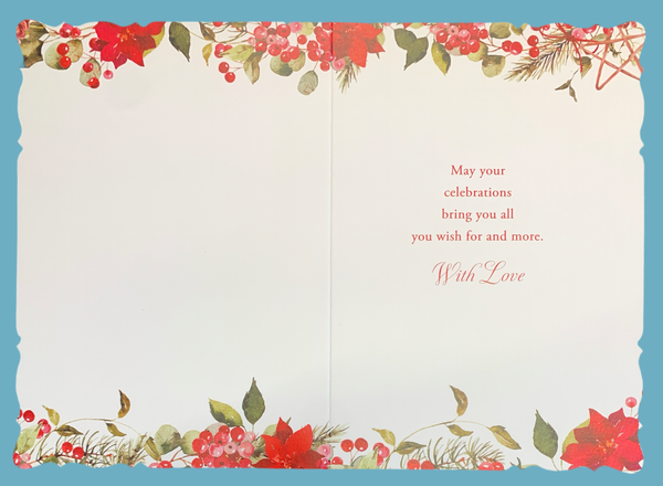 Auntie and Uncle Christmas card - Xmas wreath