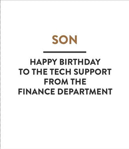 Son birthday card- Tech support