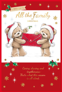 To all the family Christmas card - xmas cute bears