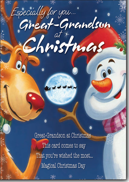 Great Grandson Christmas card - cute Santa