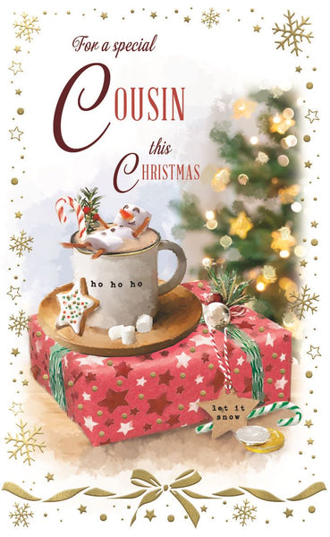 Cousin Christmas card - hot chocolate