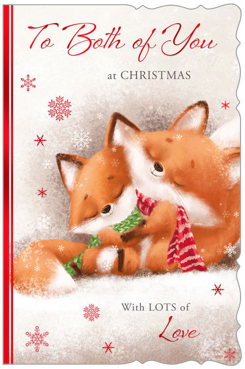 To both of you Christmas card-  cute fox couple