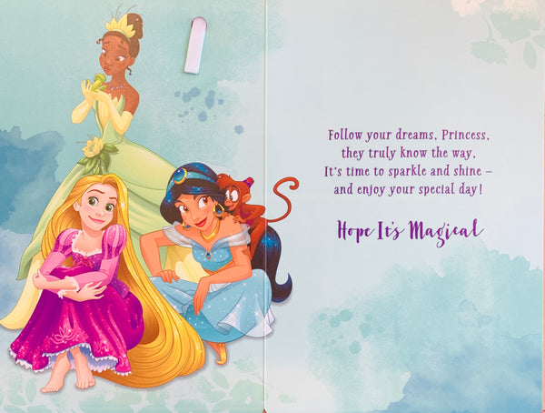 Age 5 birthday card - Disney Princess