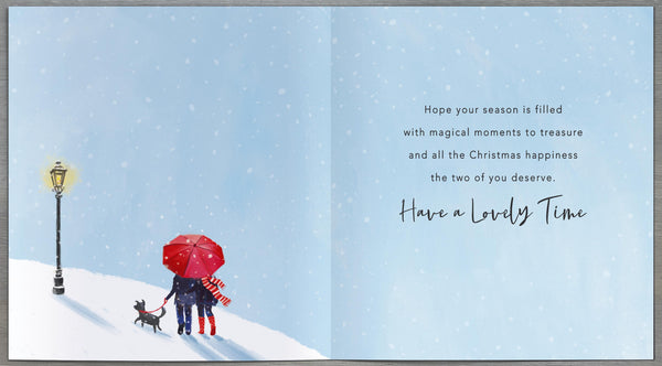 To both of you Christmas card - couple winter walk