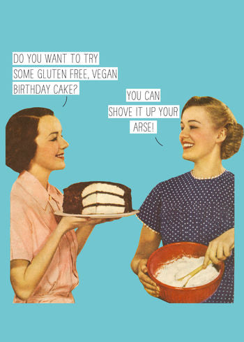 Funny birthday card - birthday cake to enjoy