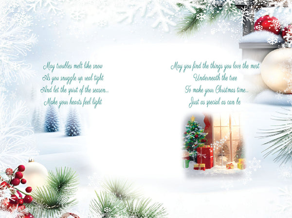 Sister and Partner Christmas card - sentimental verse