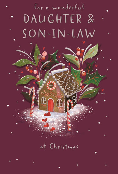 Daughter and Son-in-law cards - candy canes and gingerbread house