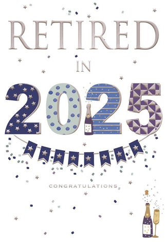 Retirement card- retirements in 2025 blue