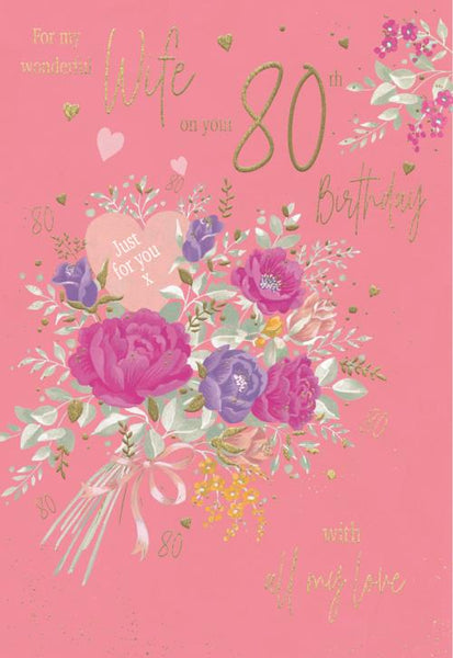 Wife 80th birthday card