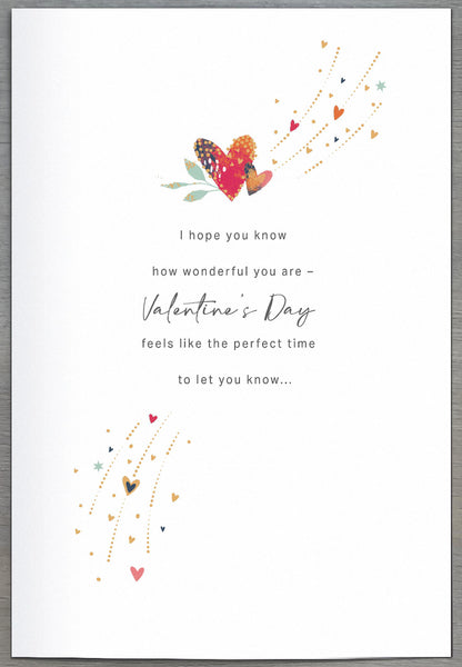 One i love Valentine’s Day card - flowers and sentimental verse