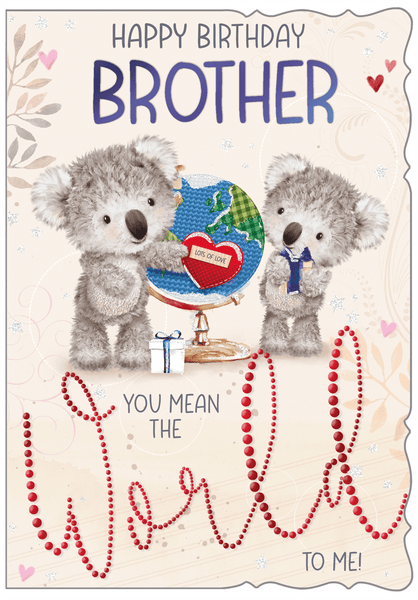Brother birthday card- cute bear