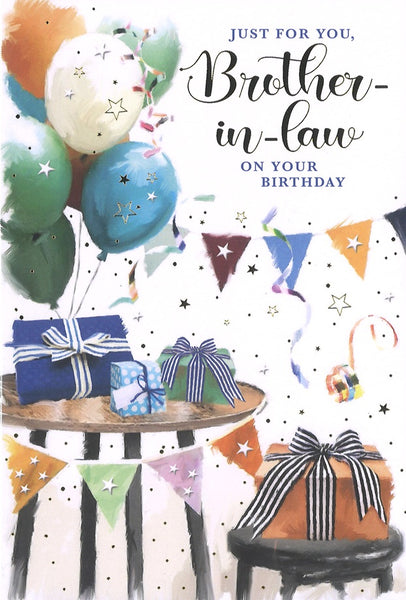 Brother in law birthday card-party scene