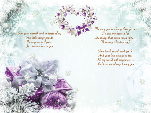 Wife Christmas card- sentimental verse