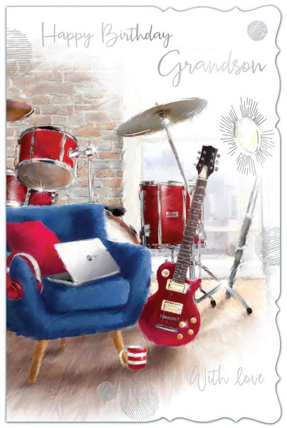 Grandson birthday card - music